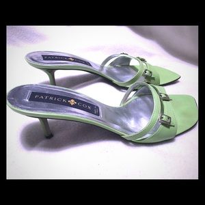 Patrick Cox Apple Green/silver leather sandal
